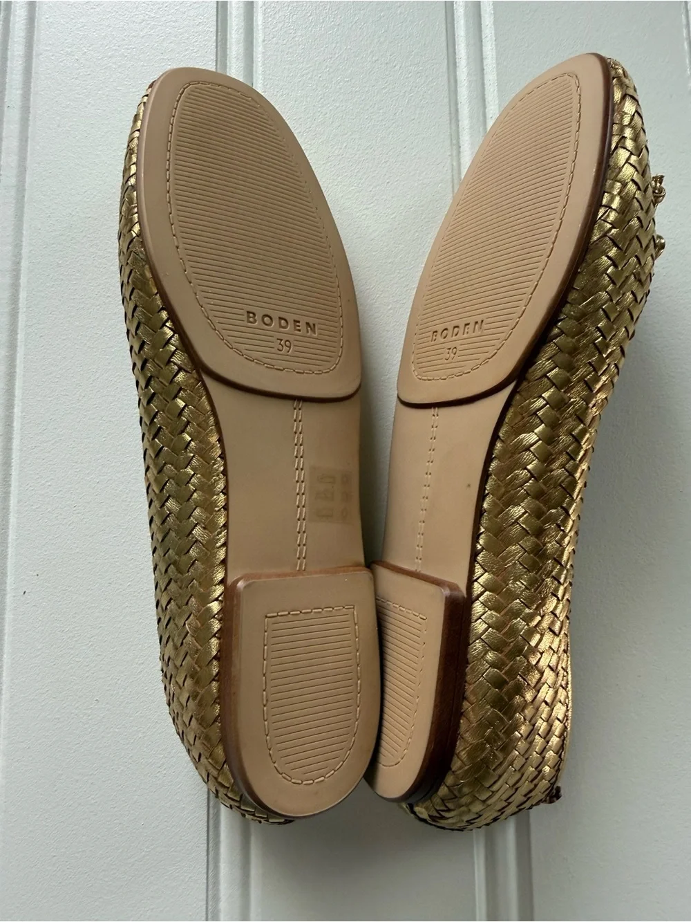 Boden Women's US 8 Kitty Flexi Sole Ballet Flats Shoes Gold NEW No Box
